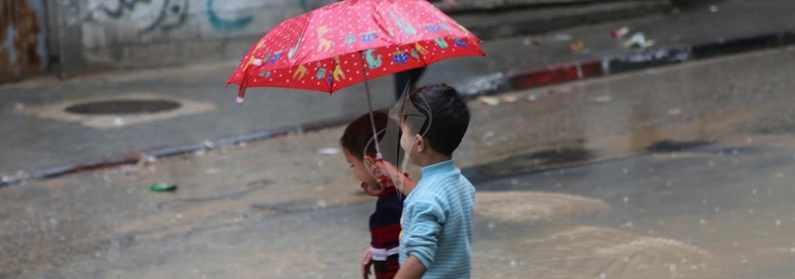 بالصور:جانب من الامطار على قطاع غزة