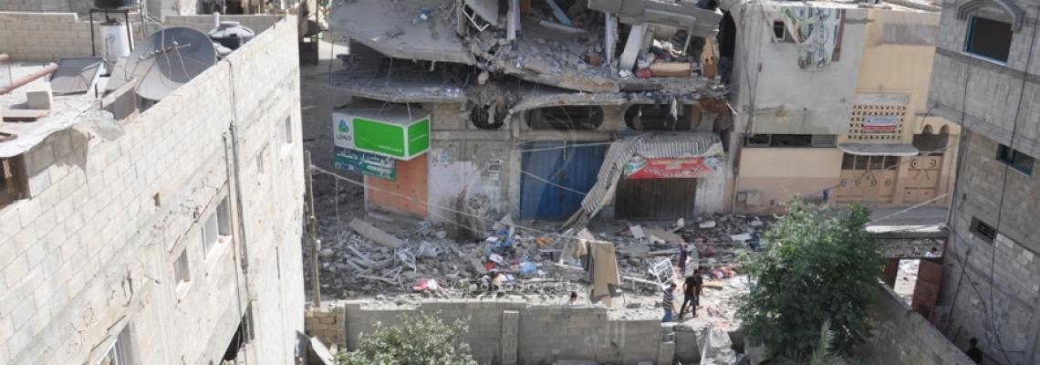 تدمير منزل عائلة الشامي بالشجاعية بعد استهدافه من قبل طائرات الاحتلال