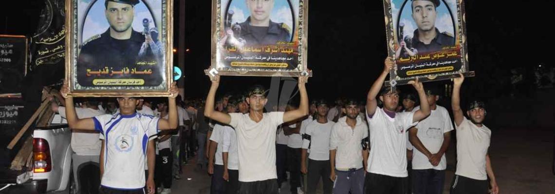 بالصور:جهاز التعبئة التابع لسرايا القدس لواء خانيونس ينظم مسير بعنوان انتصار الشيخ عدنان في ذكرى معركة البنيانرر