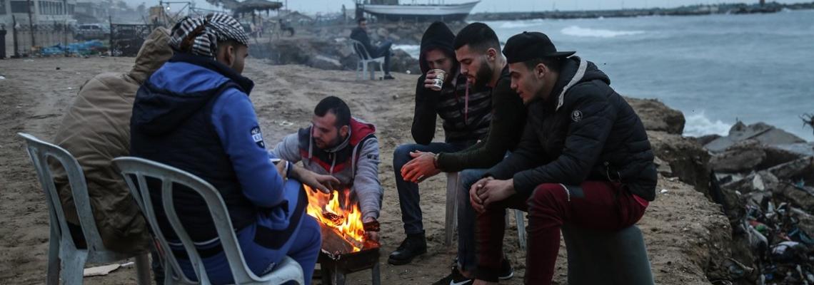 أجواء المنخفض الجوى في قطاع غزة