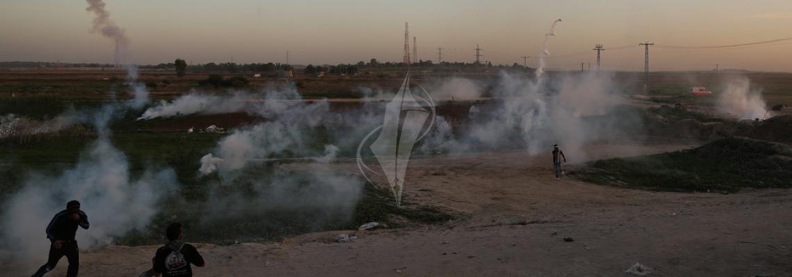 بالصور:مواجهات مع قوات الاحتلال شرق مدينة غزة