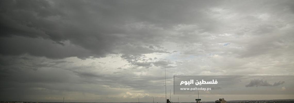 اجواء المنخفض الجوى بمدينة غزة