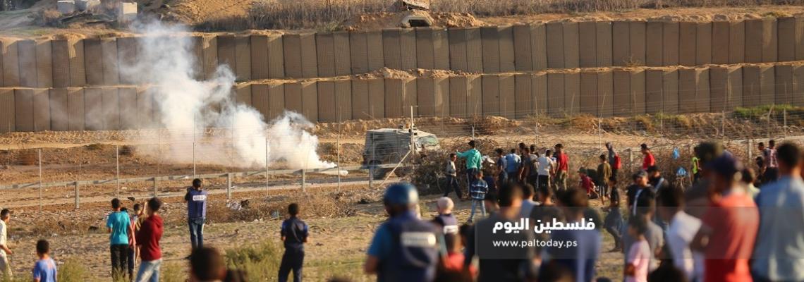الفلسطينيون يشاركون في جمعة يسقط وعد بلفور شرق قطاع غزة