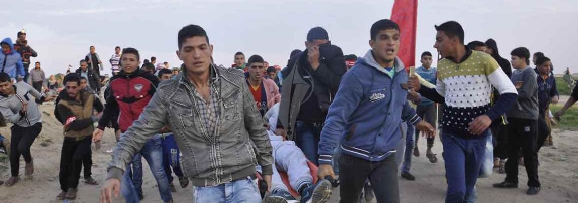 بالصور:اصابات في مواجهات مع قوات الاحتلال في منطقة الفراحين شرق خانيونس