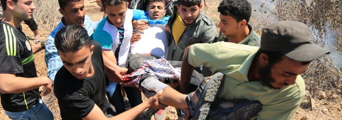 بالصور:إصابات بقمع الاحتلال مسيرة شرق غزة في ذكرى النكبة