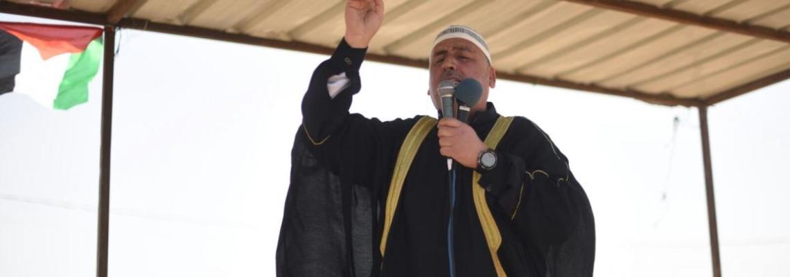 خلال مسيرة العودة التي يشارك فيها قيادة الفصائل بخانيونس للجمعة الثانية على التوالي