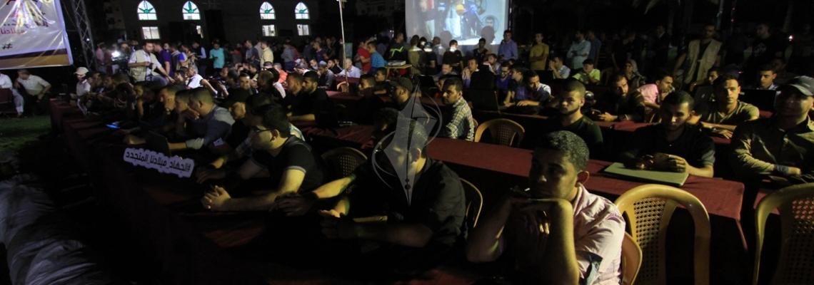 بالصور: حشد كبير من عناصر الجهاد و نشطاء مواقع التواصل الاجتماعى  يغردون من ساحة الكتيبة في ذكرى الانطلاقة على هشتاغ #الجهاد_ميلادنا_المتجدد