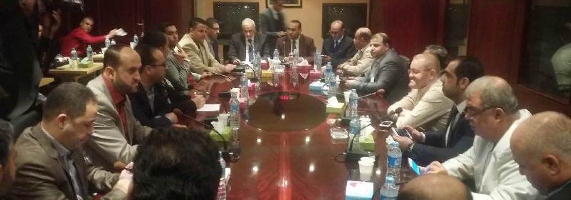 بالصور: القاهرة:وفد الاعلاميين الفلسطينيين في زيارة لوكالة انباء الشرق الاوسط