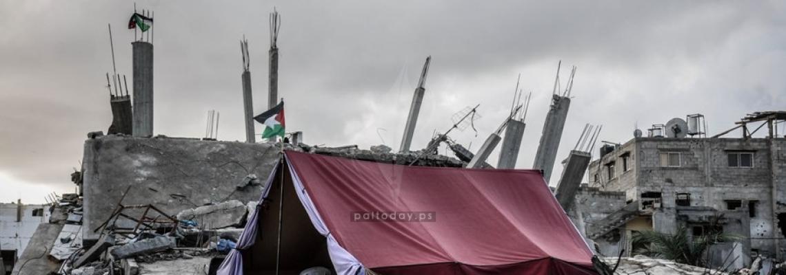 الامطار والدمار يلاحقان سكان حي الشجاعية والخيمة لا تفي بالغرض