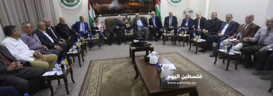 لقاء يجمع الفصائل الوطنية برئيس لجنة الانتخابات المركزية في غزة