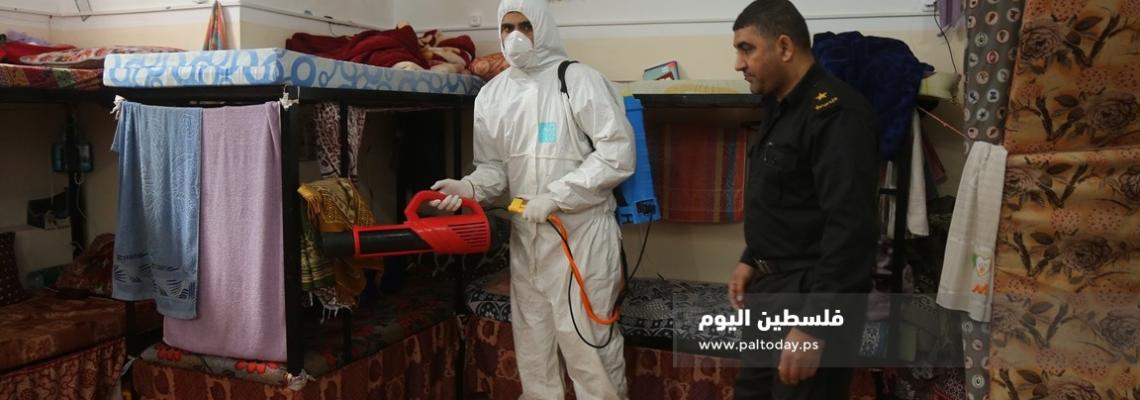 تواصل حملة "وطهر بيتي" للجهاد الإسلامي تعقم  سجون ومراكز توقيف وشرطة بغزة والشمال