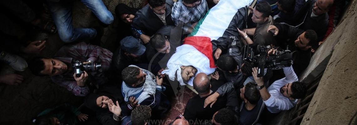  جنازة الشهيد الصياد مصطفى ابو عودة من مخيم الشاطئ