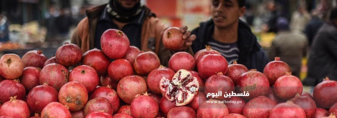 من شوارع الوطن .. بائع " الرمان " فى أسواق غزة