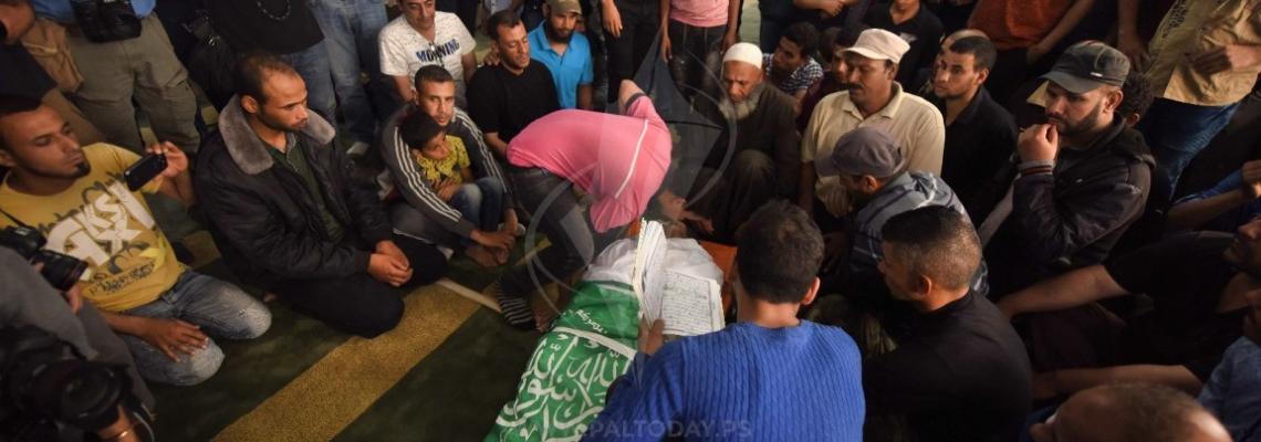  وداع الشهيد  جبر ابو مصطفى  فى مدينة خانيونس