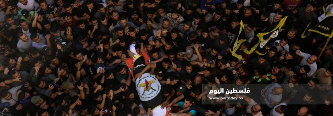 عشرات الآلاف يشاركون في جنازة جنرال المقاومة في قطاع غزة القائد بهاء أبو العطا شرق غزة