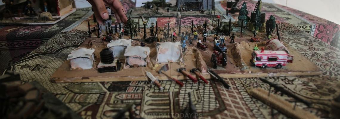الشاب الغزي مجدي أبو طاقية يبدع في "فن المصغرات" ويجسّد مسيرة العودة
