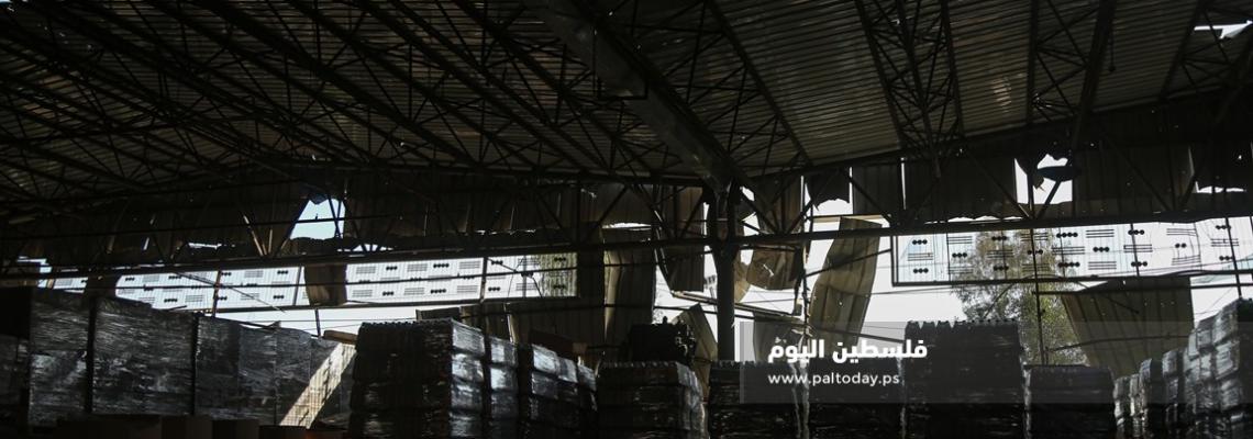آثار القصف الإسرائيلي على المنشآت الصناعية والمصانع في غزة