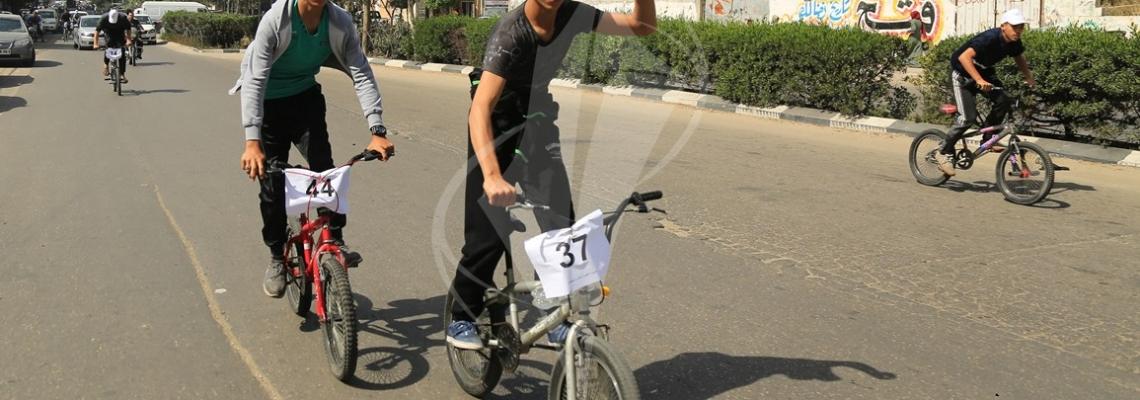 سباق للدراجات الهوائية بغزة ضمن فعاليات مسيرة العودة الكبرى