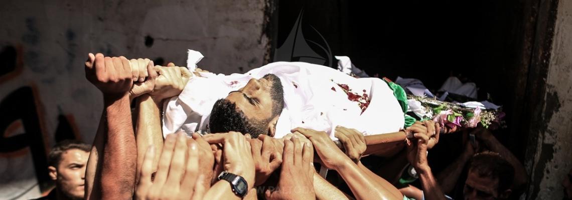 تشييع جثمان الشهيد محمد فايز أبوالصادق غرب مدينة غزة