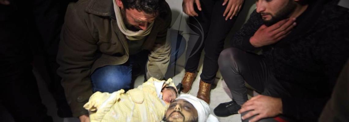 من وداع الشهيد بسام صافي من مدينة خانيونس