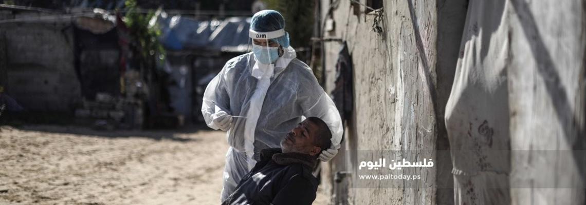 فحص عشوائي لفيروس كورونا فى اسواق ومخيمات خانيونس جنوب القطاع