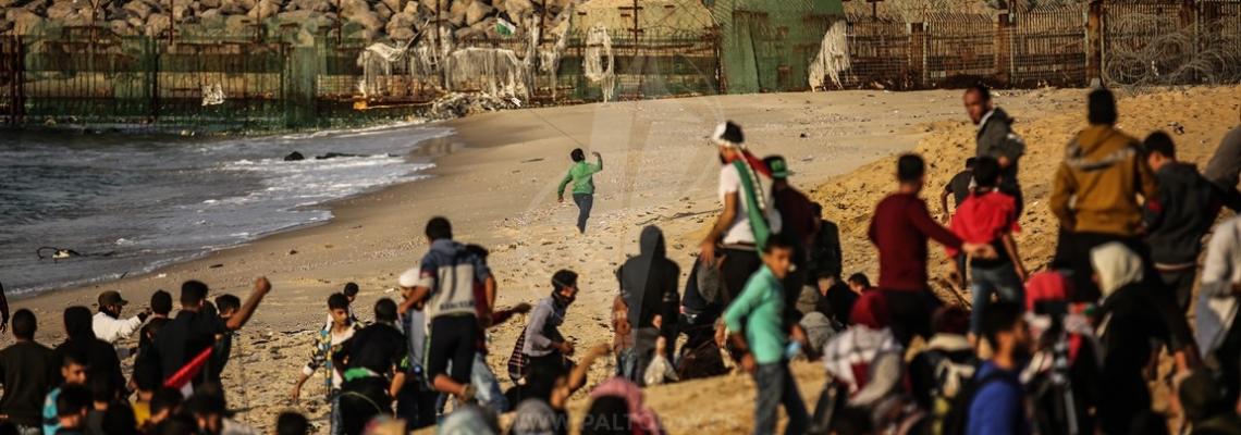 الاحتلال يقمع المشاركين في المسير البحري ال17 شمال غزة