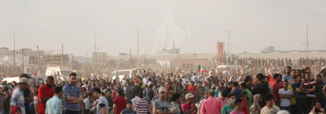مواجهات مع الاحتلال شرق غزة في جمعة "من غزة الى حيفا- وحدة الدم و المصير المشترك"