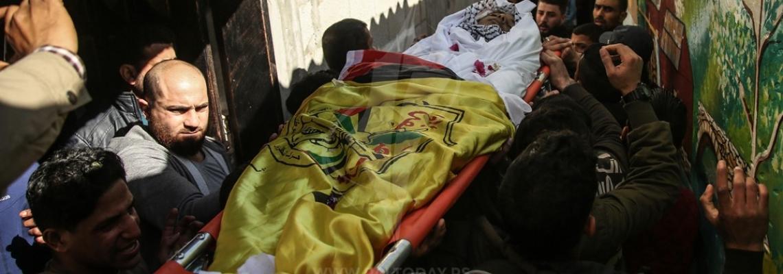 جماهير غفيرة تشيّع جثمان الشهيد "حسن نوفل" الذي استشهد متأثراً بجراحه شرق البريج