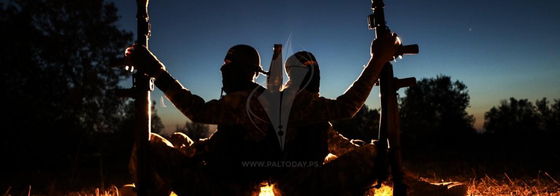جنود المقاومة الفلسطينية خط الدفاع الأول المرابطين على تخوم قطاع غزة خلال الشهر الفضيل.