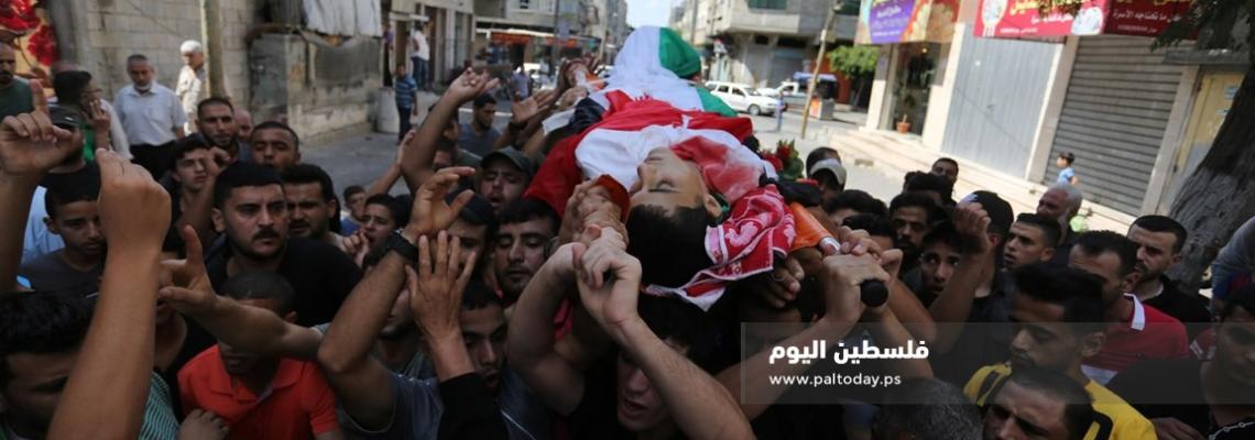 تشييع جثمان الشهيد علي الأشقر في مخيّم جباليا شمال غزة
