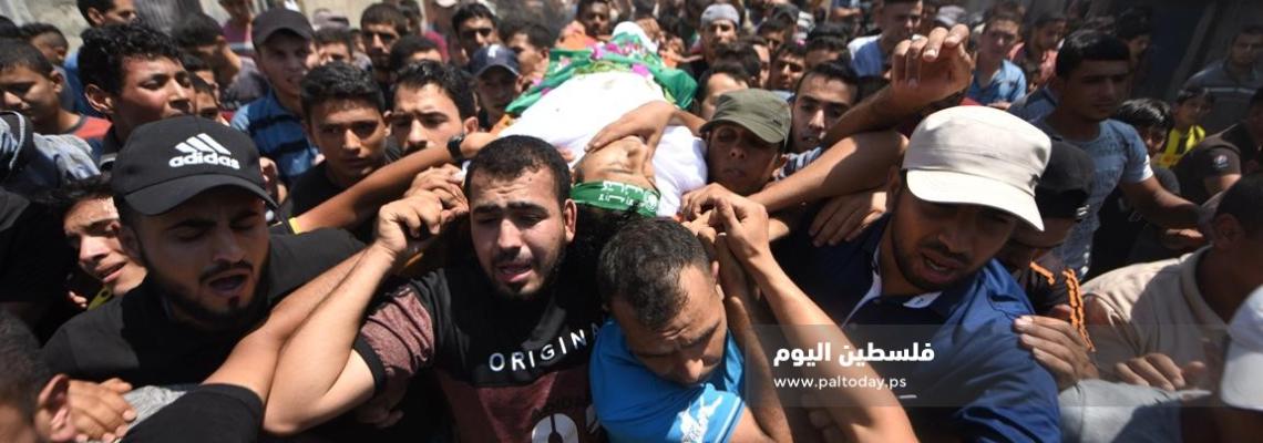 وداع الشهيد " أحمد القرا " فى مدينة خانيونس