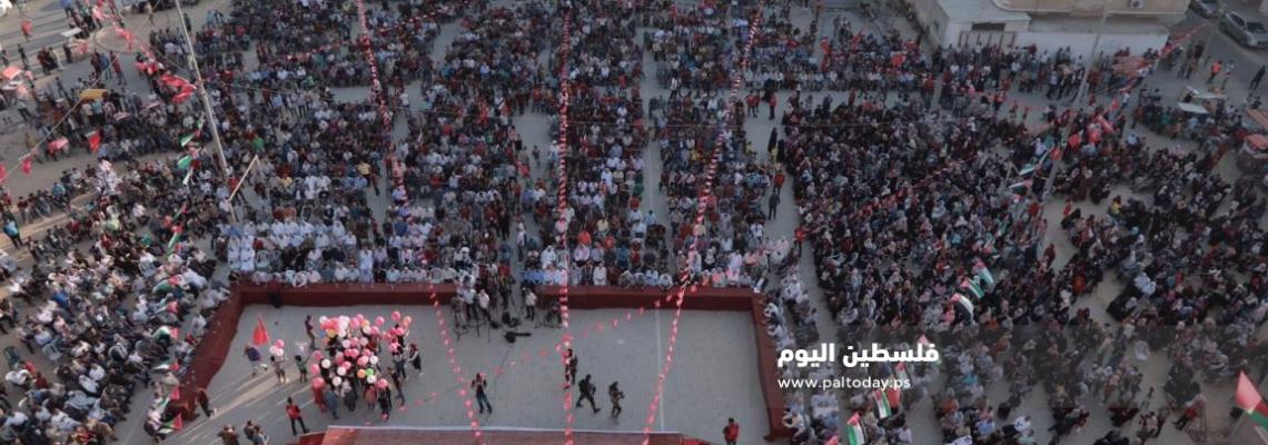 مهرجان جماهيري للجبهة الشعبية وتكريم شهداء مسيرة العودة على شرف استشهاد أبو علي مصطفى