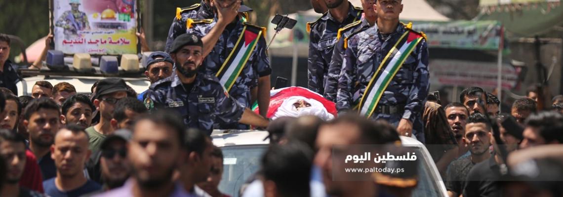 غزة تشيع جثامين شهداء الواجب من الشرطة الفلسطينية بموكب مهيب