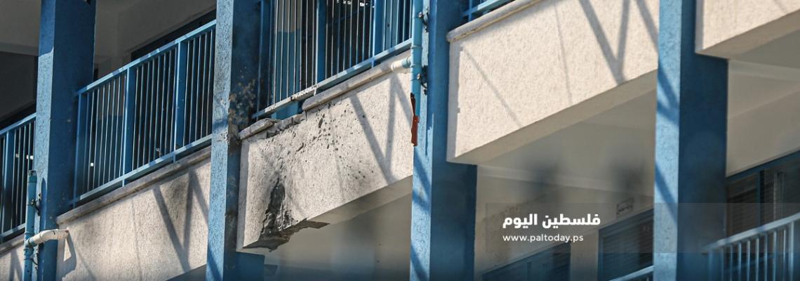 أضرار بمدرسة لـ"الأونروا" بمخيم الشاطئ جراء سقوط صاروخ "إسرائيلي" عليها