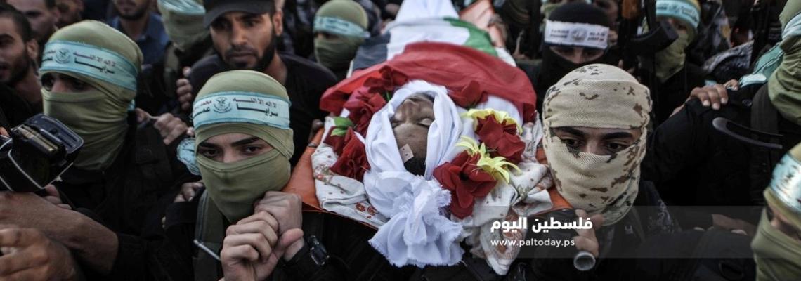 وداع شهيد مسيرة العودة " بدر الدين ابو موسى " فى مدينة خانيونس