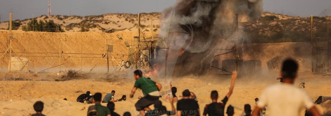 مواجهات عنيفة قرب موقع زكيم شمال قطاع غزة