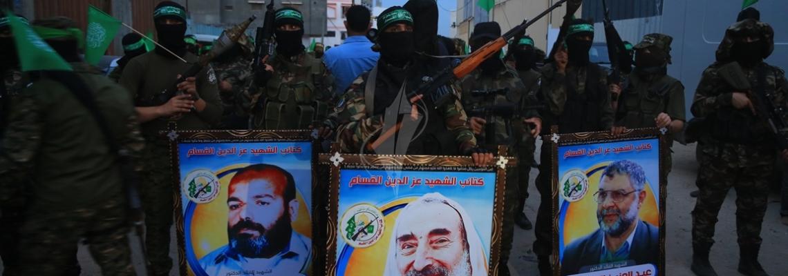بالصور :عرض عسكرى لكتائب القسام بغزة فى ذكرى استشهاد الشيخ أحمد ياسين