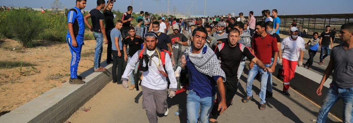 بالصور:شهيد وعدد من الاصابات خلال المواجهات مع قوات الاحتلال شمال القطاع"تصوير .داوودأبو الكاس"