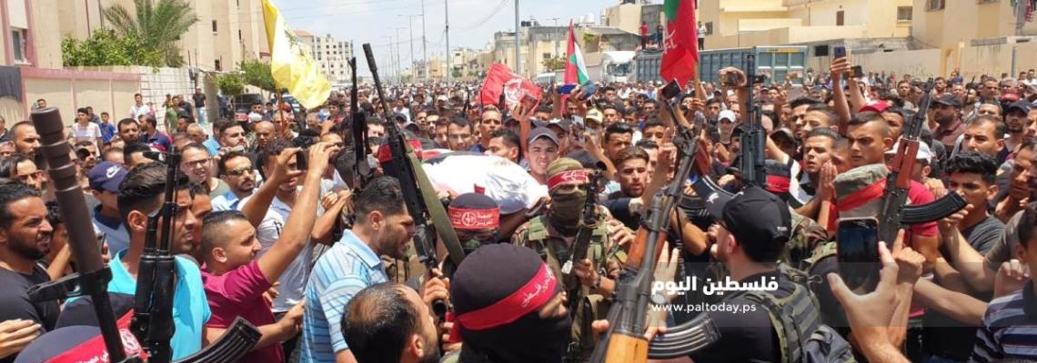 تشيع جثمان العقيد جبر القيق في مقبرة الشهداء برفح