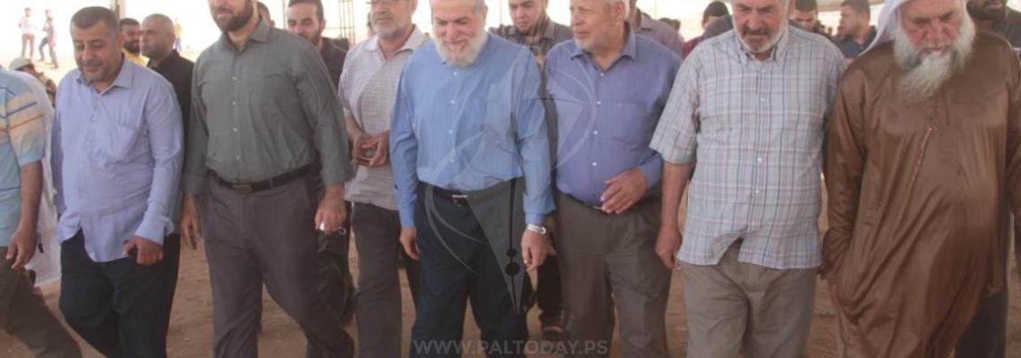  قيادة الجهاد تشارك الجماهير فعالياتها بمخيات العودة على حدود القطاع