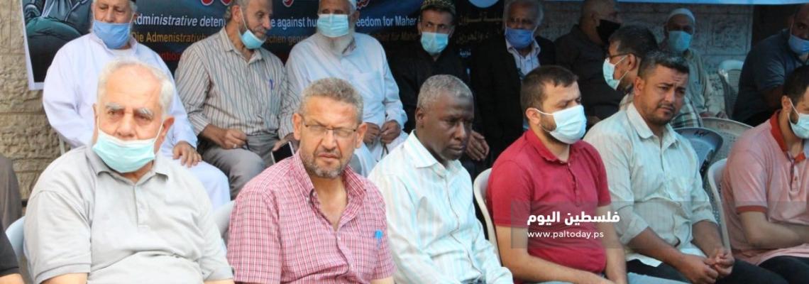 خيمة الاعتصام أمام مقر اللجنة الدولية للصليب الأحمر بمدينة غزة دعماً وإسناداً للأسير ماهر  الأخرس المضرب عن الطعام لليوم 97 