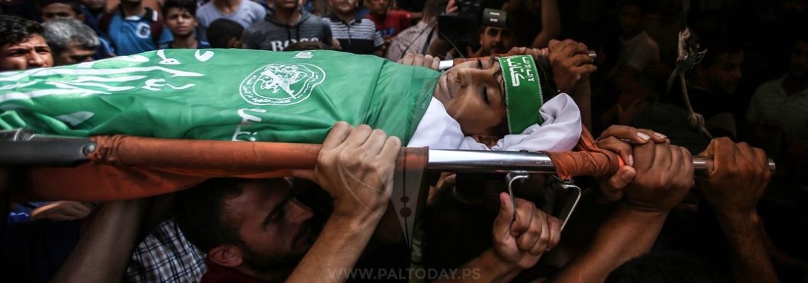 تشيع جثمان الشهيد الطفل فارس السرساوي الذي ارتقى في جمعة الصمود والثبات