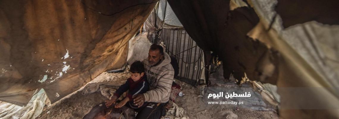أجواء المنخفض الجوي من جنوب قطاع غزة