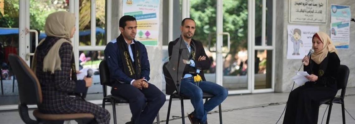 بالصور : طالبات الرابطة يقمن مهرجان تضامنى مع الأسرى داخل الجامعة الإسلامية بغزة