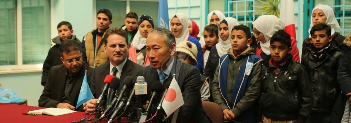 بالصور:مؤتمر صحافي لمفوض عام الأونروا بعد لقائه السفير الياباني لدى السلطة