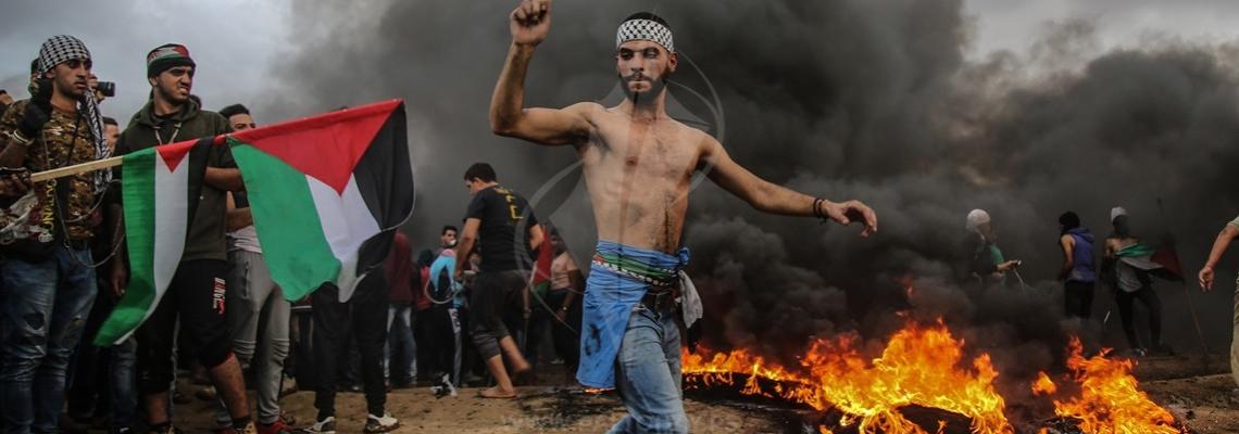 عدسة فلسطين اليوم توثق: المواجهات المستمرة شرق غزة