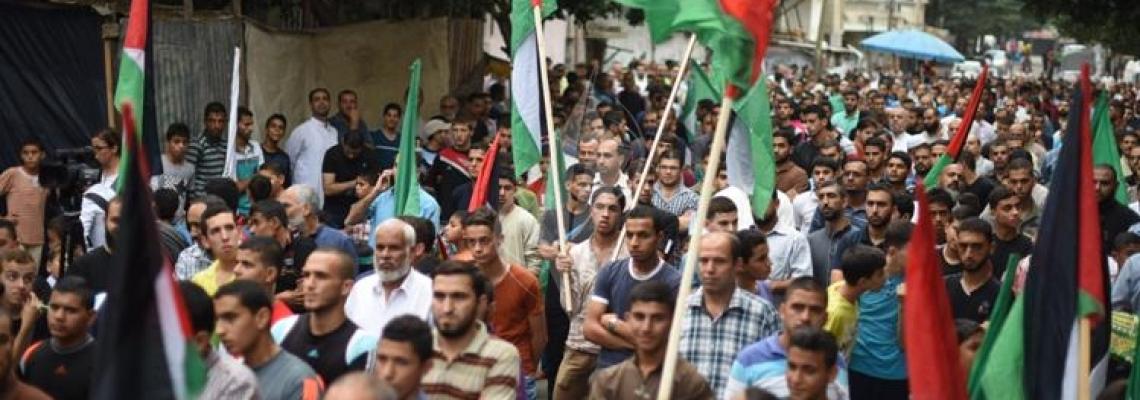 مسيرة جماهيرية حاشدة دعماً لانتفاضة القدس تنظمها حركتي حماس والجهاد الإسلامي وسط قطاع غزة
