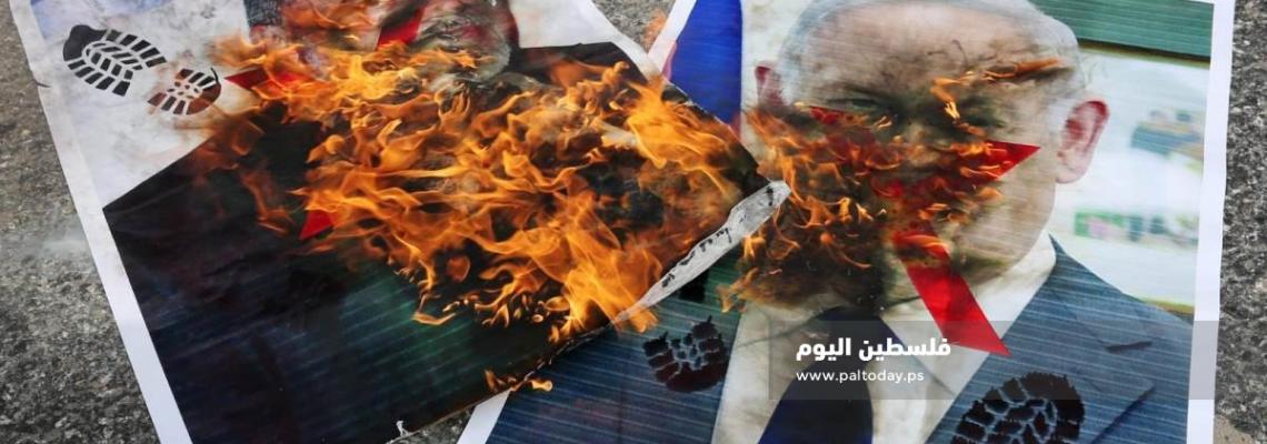الفصائل تنظم وقفة تضامنية مع الأسرى فى السجون الاسرائيلية تخللها حرق صور نتنياهو وليبرمان