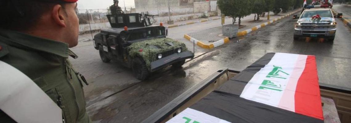 انطلاق موكب تشييع الشهيد قاسم سليماني وشهداء العدوان الأمريكي في بغداد