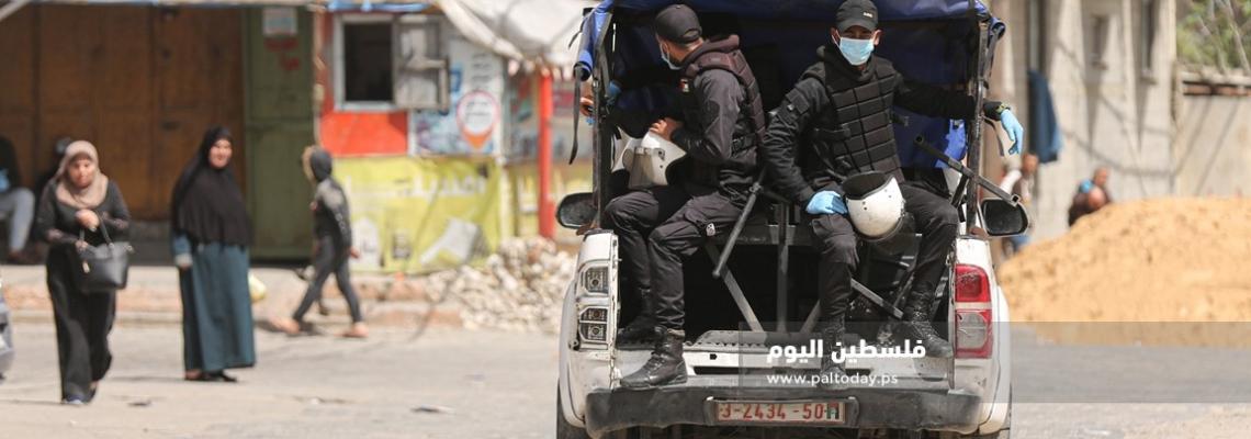 غزة أجهزة الشرطة تنفذ مهاماتها اليومية وسط الاجراءات الاحترازية من فيروس كورونا